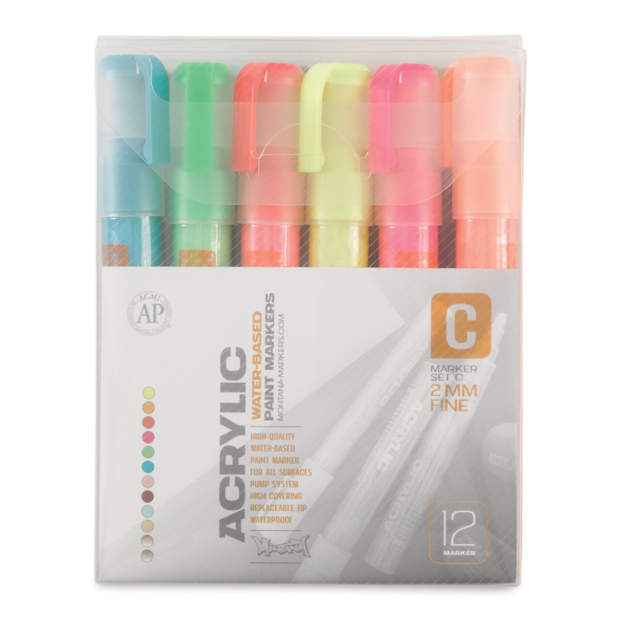 Montana Acrylic Markers - Set C Fine Point, Set of 12